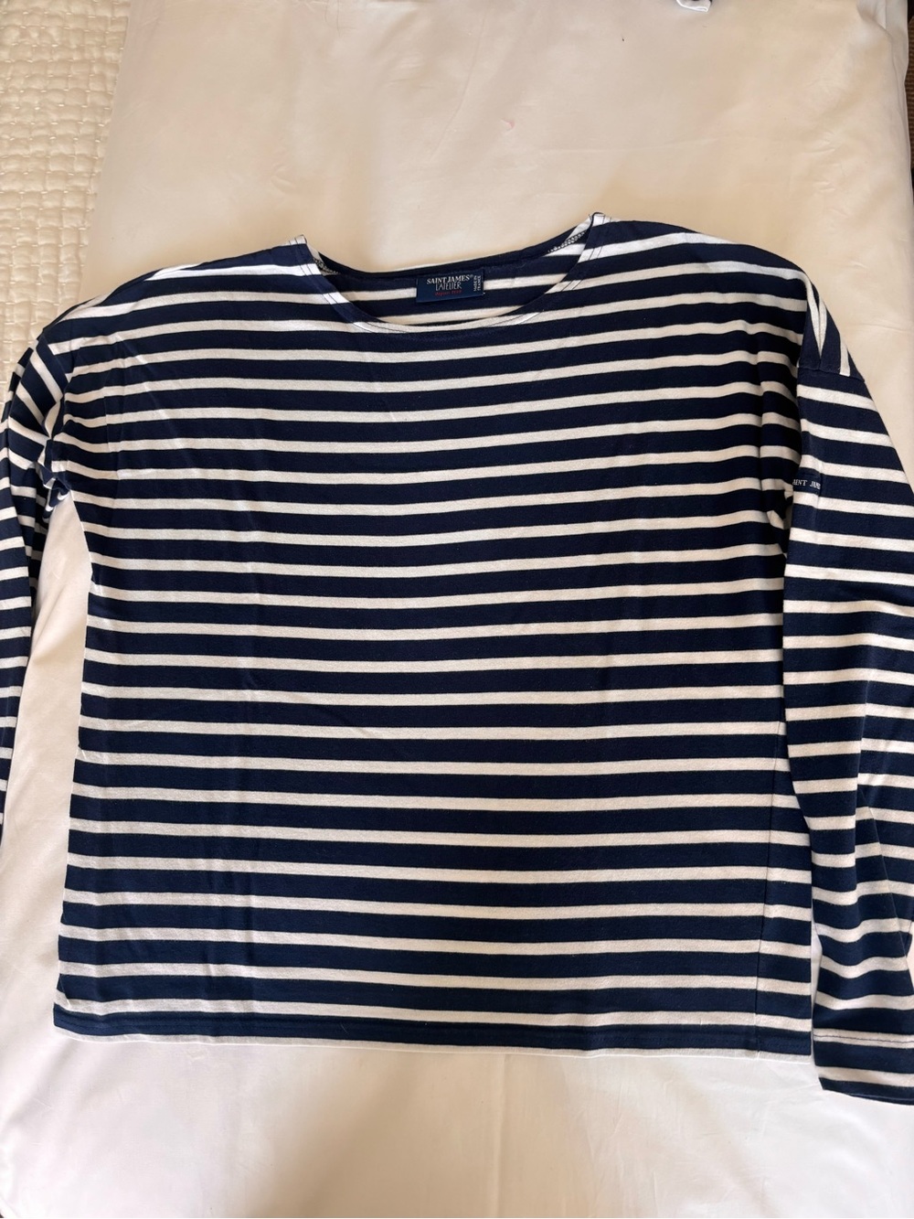 Saint James L’Atelier Navy & White Striped Long-Sleeve Shirt. PREPPY. France.